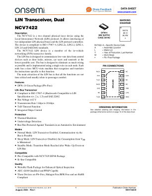 NCV7422 数据手册首页