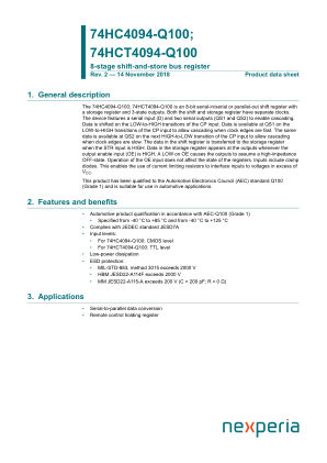 74HCT4094DB-Q100J datasheet cover page