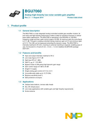 BGU7060 datasheet cover page