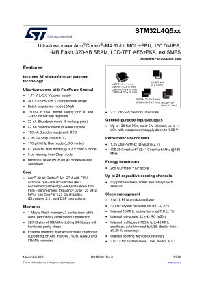 STM32L4Q5AG datasheet cover page