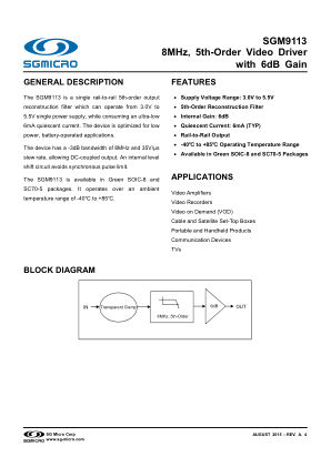 SGM9113 datasheet cover page