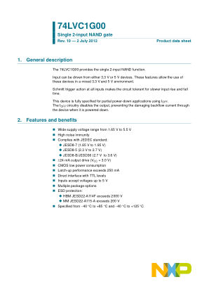 74LVC1G00GF datasheet cover page