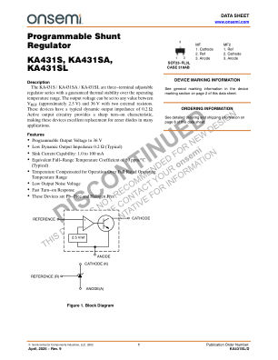 KA431SL 数据手册首页
