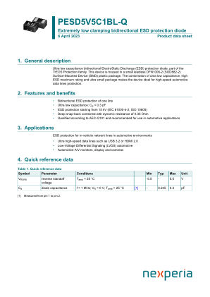 PESD5V5C1BL-QYL datasheet cover page
