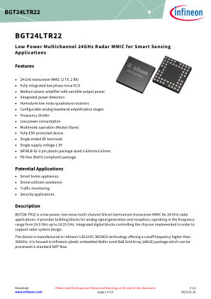 BGT24LTR22 datasheet cover page