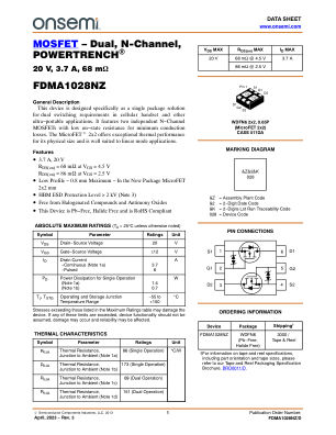 FDMA1028NZ 数据手册首页