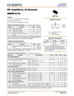 MMBF4416 datasheet cover page