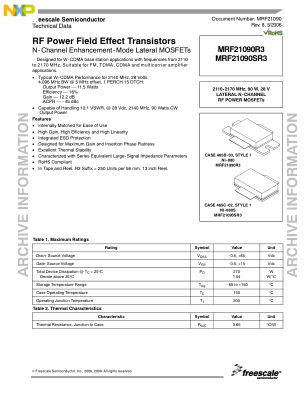 MRF21090 数据手册首页