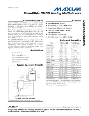 DG508A-DG509A datasheet cover page