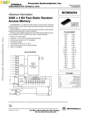 MCM6929A 数据手册首页