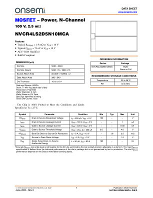 NVCR4LS2D5N10MCA-DIE 数据手册首页