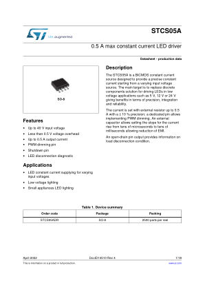 STCS05A 数据手册首页