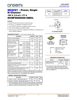 NVMFWS002N10MCL 数据手册首页