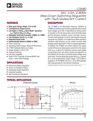 LT3680 datasheet cover page