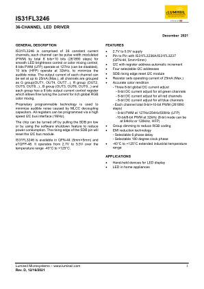 IS31FL3246-TQLS4 datasheet cover page