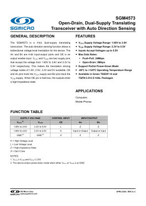 SGM4573-BRIEF 数据手册首页