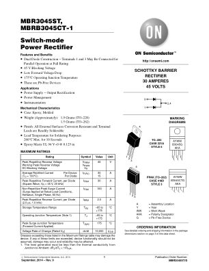 MBR3045 datasheet cover page