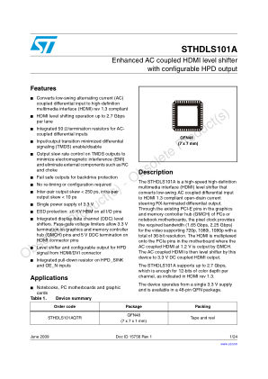 STHDLS101A 数据手册首页