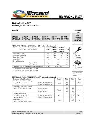 MQ2N4858UB datasheet cover page