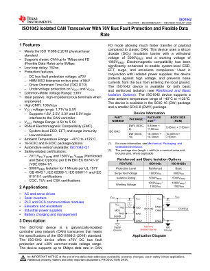 ISO1042 数据手册首页