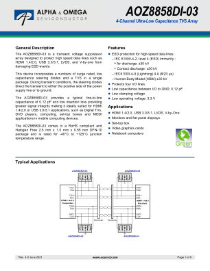 AOZ8858DI-03 datasheet cover page
