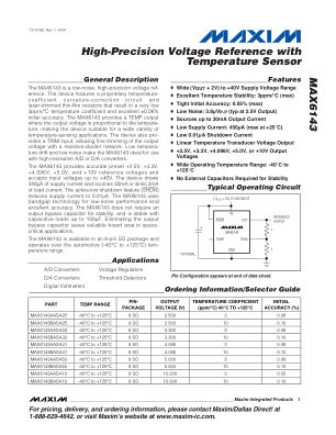 MAX6143 datasheet cover page