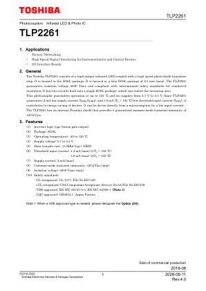 TLP2261 datasheet cover page