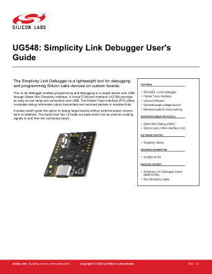 SI-DBG1015A datasheet cover page