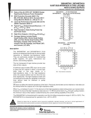 SN74ABT841A 数据手册首页
