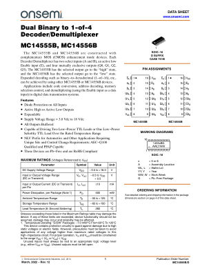 MC14555B 数据手册首页