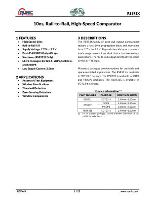 RS893X datasheet cover page
