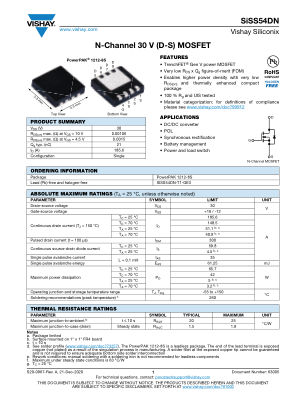 SISS54DN 数据手册首页