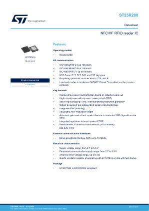 ST25R200 datasheet cover page