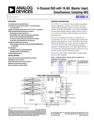 AD7605-4 datasheet cover page