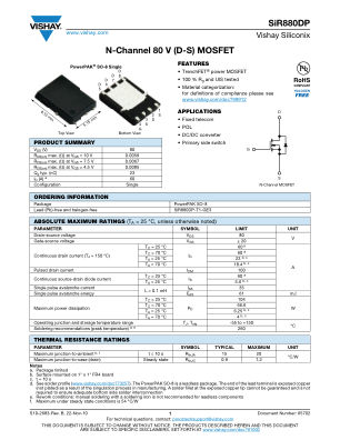 SIR880DP datasheet cover page