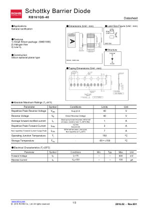 RB161QS-40 数据手册首页