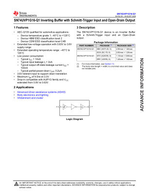 SN74UVP1G16-Q1 datasheet cover page