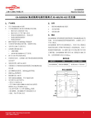 CA-IS2092W 数据手册首页