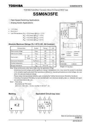 SSM6N35FE 数据手册首页