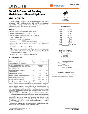 MC14551B 数据手册首页