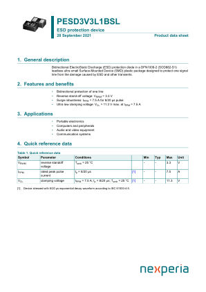 PESD3V3L1BSLZ datasheet cover page