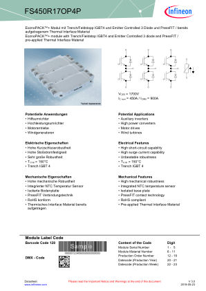 FS450R17OP4P datasheet cover page