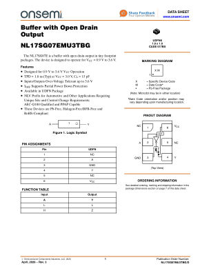 NL17SG07MU3TBG 数据手册首页