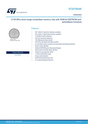 ST25TB04K datasheet cover page