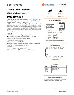 MC74LVX138 datasheet cover page