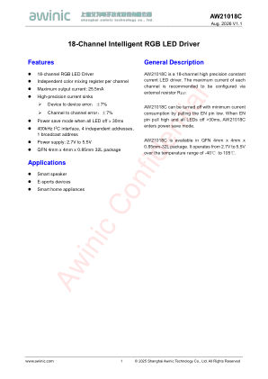 AW21018C datasheet cover page