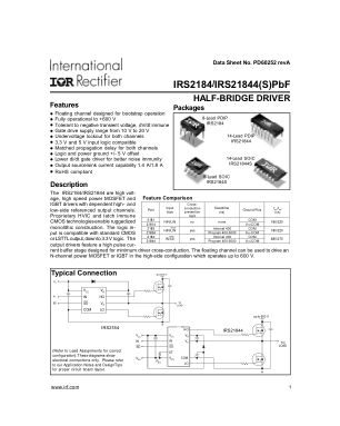 IRS2184 datasheet cover page