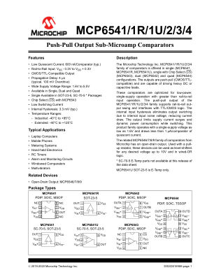 MCP6544T-E 数据手册首页