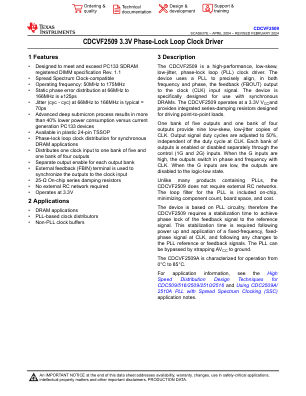 CDCVF2509 datasheet cover page