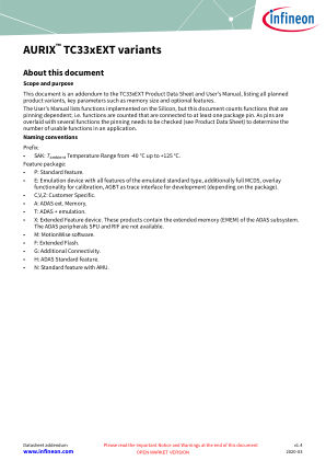 SAK-TC337DA-32F200S-AA datasheet cover page